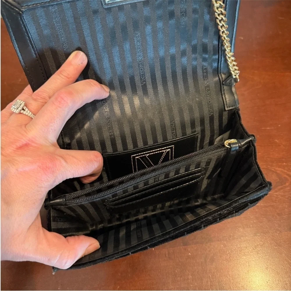 Victoria's Secret Black Velvet Clutch